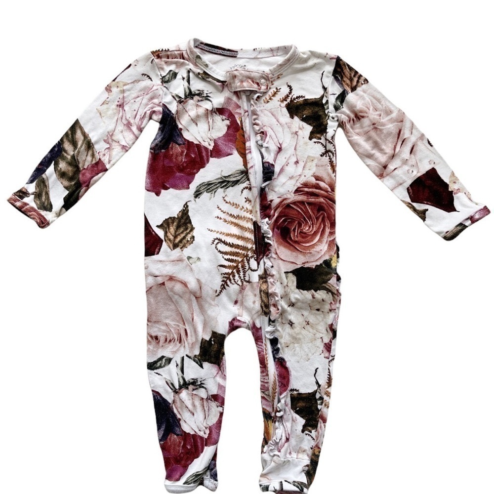 Posh peanut zipper romper Black rose 9/12m